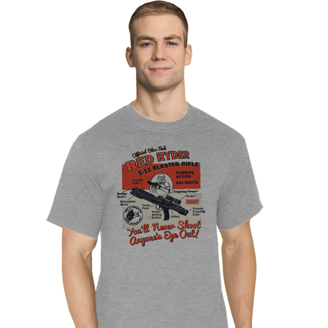Daily_Deal_Shirts T-Shirts, Tall / Large / Sports Grey Red Ryder Blaster
