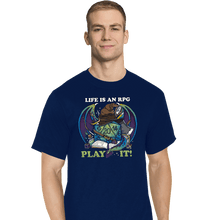 Load image into Gallery viewer, Shirts T-Shirts, Tall / Large / Navy Life Is An RPG
