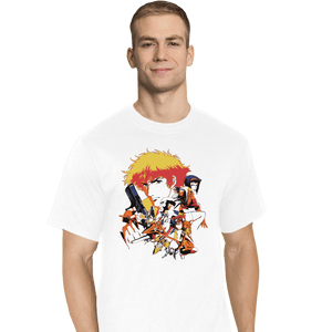 Daily_Deal_Shirts T-Shirts, Tall / Large / White Retro Space Cowboy