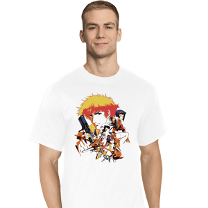 Daily_Deal_Shirts T-Shirts, Tall / Large / White Retro Space Cowboy