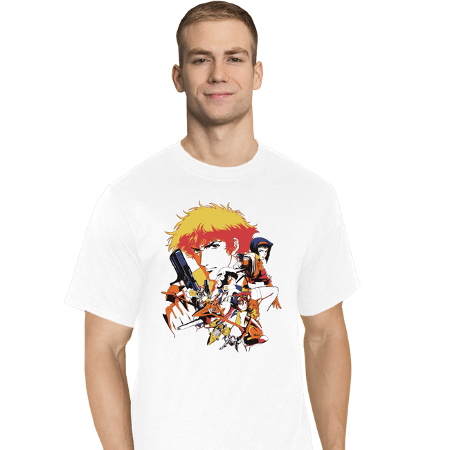 Daily_Deal_Shirts T-Shirts, Tall / Large / White Retro Space Cowboy