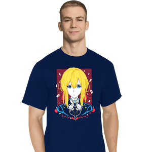 Shirts T-Shirts, Tall / Large / Navy Violet Evergarden Memory Doll