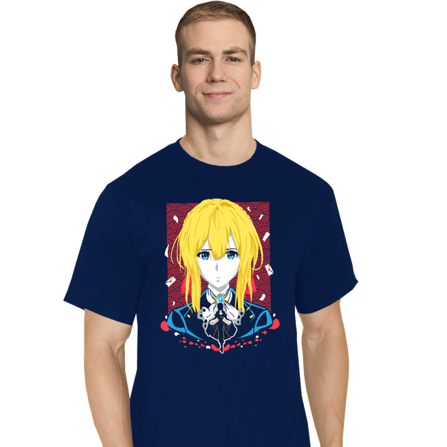 Shirts T-Shirts, Tall / Large / Navy Violet Evergarden Memory Doll