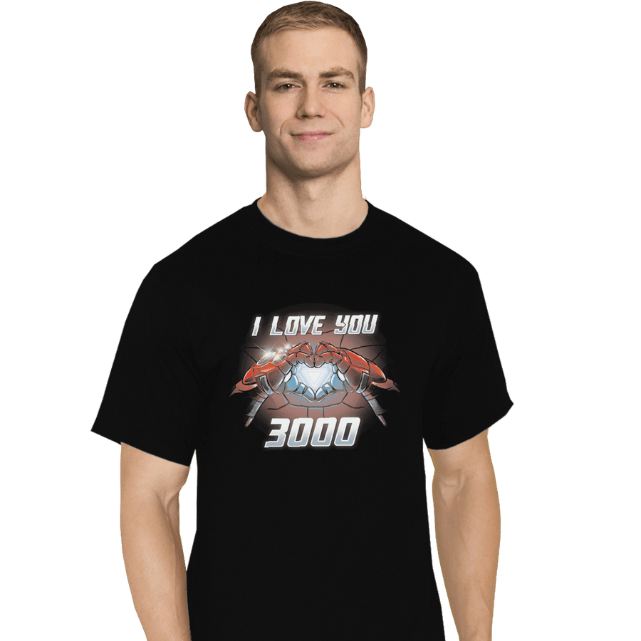Shirts T-Shirts, Tall / Large / Black I Love You 3000