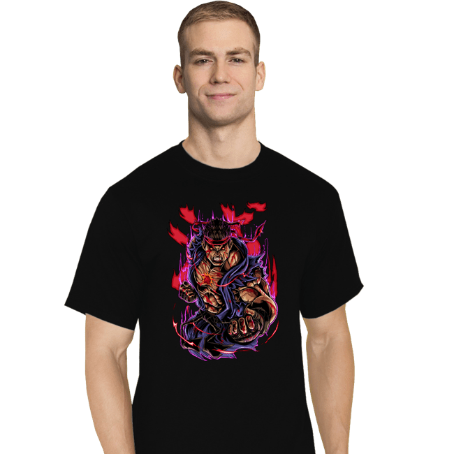 Daily_Deal_Shirts T-Shirts, Tall / Large / Black Evil Ryu Fighter