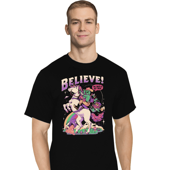 Daily_Deal_Shirts T-Shirts, Tall / Large / Black Believe!