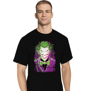 Daily_Deal_Shirts T-Shirts, Tall / Large / Black Glitch Joker