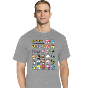 Secret_Shirts T-Shirts, Tall / Large / Sports Grey Pokeball Types