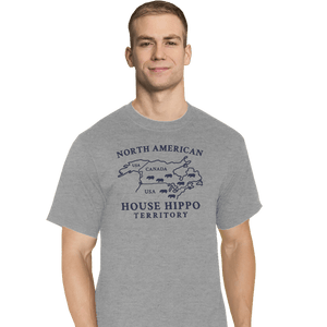 Daily_Deal_Shirts T-Shirts, Tall / Large / Sports Grey House Hippo Awareness
