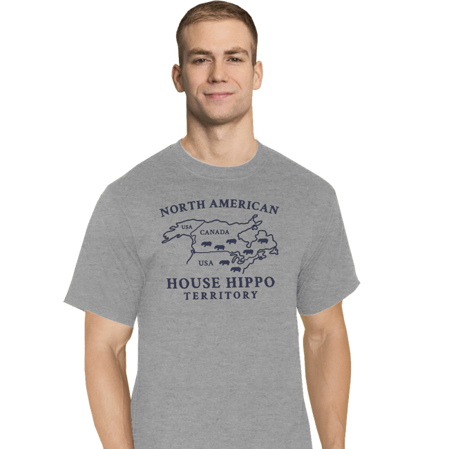 Daily_Deal_Shirts T-Shirts, Tall / Large / Sports Grey House Hippo Awareness