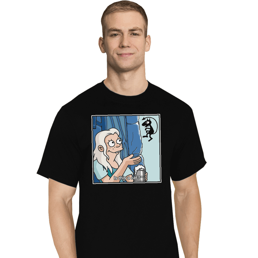 Shirts T-Shirts, Tall / Large / Black Is This A Cat?