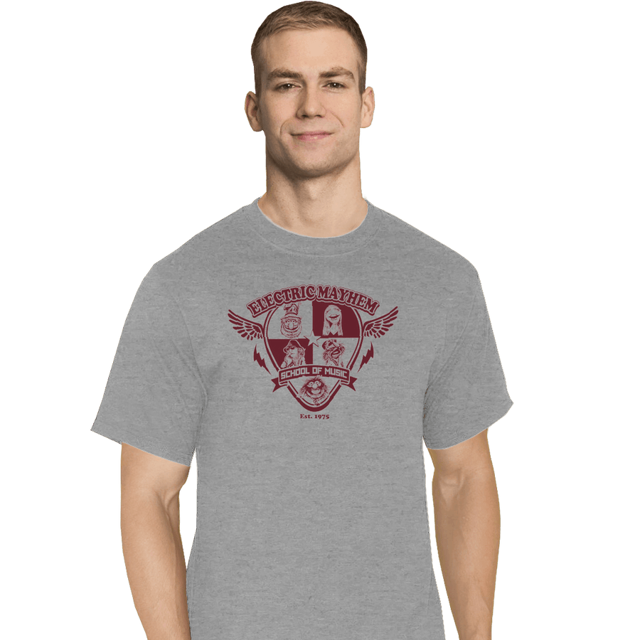 Shirts T-Shirts, Tall / Large / Sports Grey Electric Mayhem School Of Music