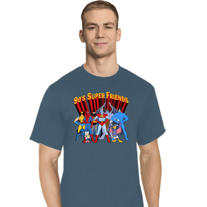 Secret_Shirts T-Shirts, Tall / Large / Indigo Blue 90's Super Friends