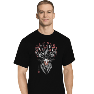 Shirts T-Shirts, Tall / Large / Black The Deer God Sumie