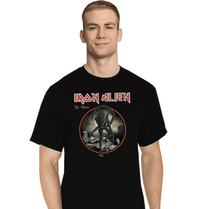 Daily_Deal_Shirts T-Shirts, Tall / Large / Black Iron Alien