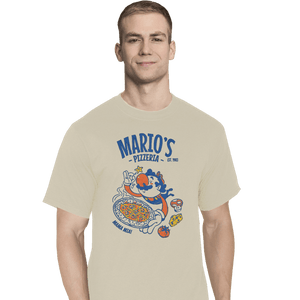 Daily_Deal_Shirts T-Shirts, Tall / Large / White Mario's Pizzeria