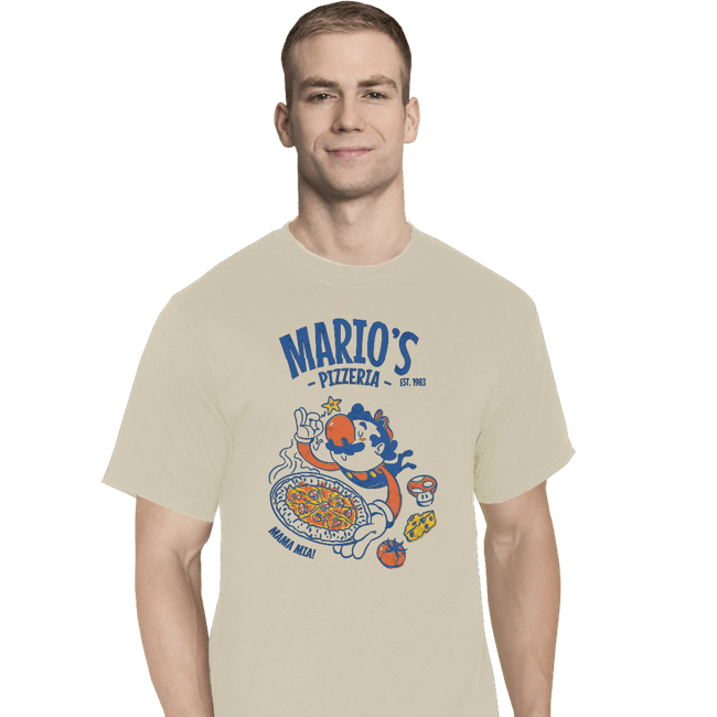 Daily_Deal_Shirts T-Shirts, Tall / Large / White Mario's Pizzeria