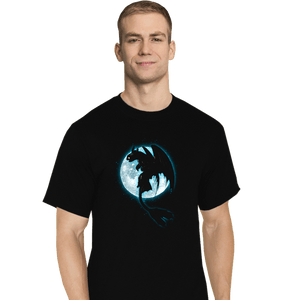Shirts T-Shirts, Tall / Large / Black Moonlight Dragon Rider