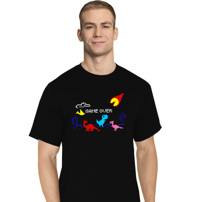 Daily_Deal_Shirts T-Shirts, Tall / Large / Black 8 Bit Extinction