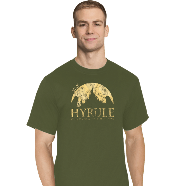 Shirts T-Shirts, Tall / Large / Military Green Hyrule Tourist