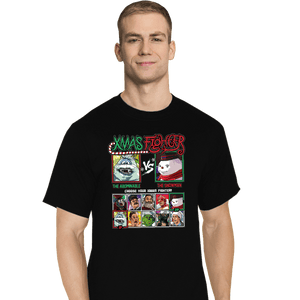 Daily_Deal_Shirts T-Shirts, Tall / Large / Black Xmas Fighter