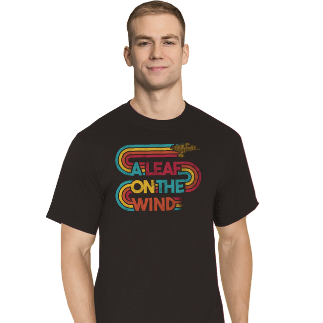 Daily_Deal_Shirts T-Shirts, Tall / Large / Black Vintage Leaf On The Wind