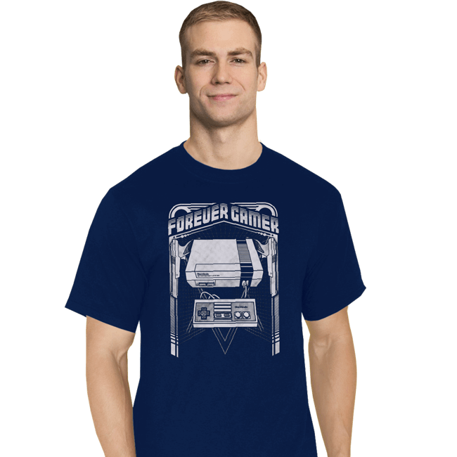 Secret_Shirts T-Shirts, Tall / Large / Navy Forever Gamer NES