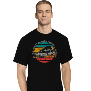 Shirts T-Shirts, Tall / Large / Black Retro Ecto-1 Sun