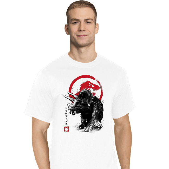 Shirts T-Shirts, Tall / Large / White TRICERATOPS SUMI-E halftones