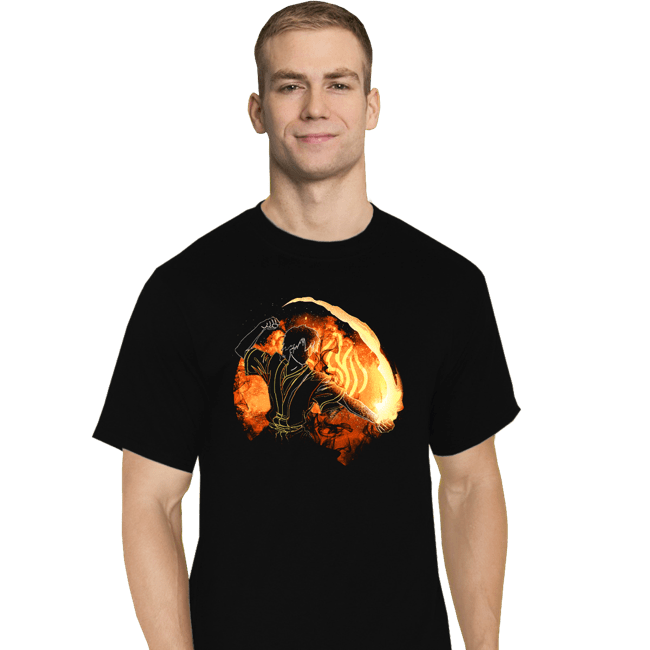 Daily_Deal_Shirts T-Shirts, Tall / Large / Black Fire Bender Orb