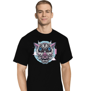 Shirts T-Shirts, Tall / Large / Black Boar Oni Mask