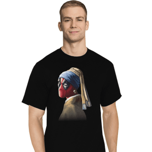 Shirts T-Shirts, Tall / Large / Black Hero With A Pearl Earring