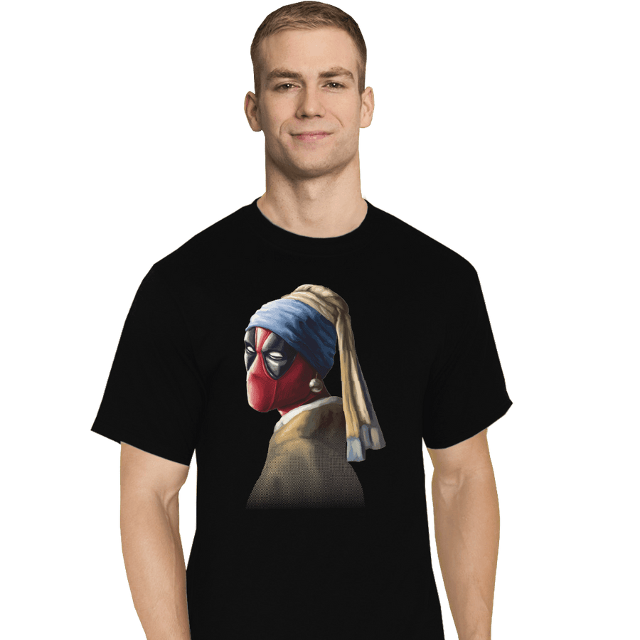 Shirts T-Shirts, Tall / Large / Black Hero With A Pearl Earring