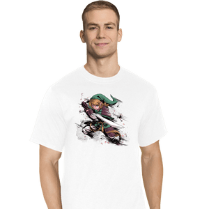 Secret_Shirts T-Shirts, Tall / Large / White Samurai Hero Of Time