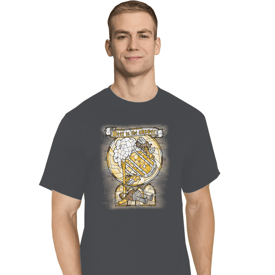 Shirts T-Shirts, Tall / Large / Charcoal Beer Is The Answer