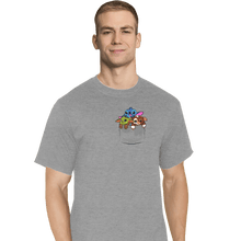 Load image into Gallery viewer, Shirts T-Shirts, Tall / Large / Sports Grey Kawaii Pocket
