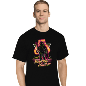 Shirts T-Shirts, Tall / Large / Black Retro Bounty Hunter