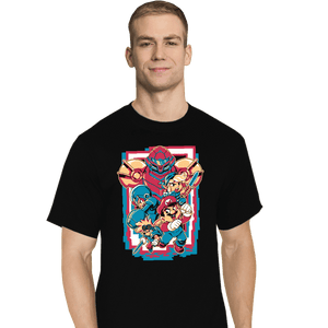 Daily_Deal_Shirts T-Shirts, Tall / Large / Black Retro Heroes