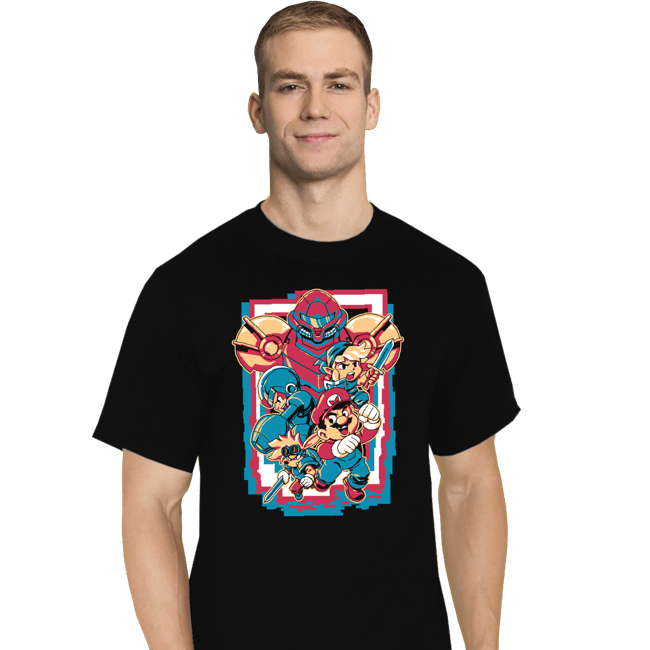 Daily_Deal_Shirts T-Shirts, Tall / Large / Black Retro Heroes
