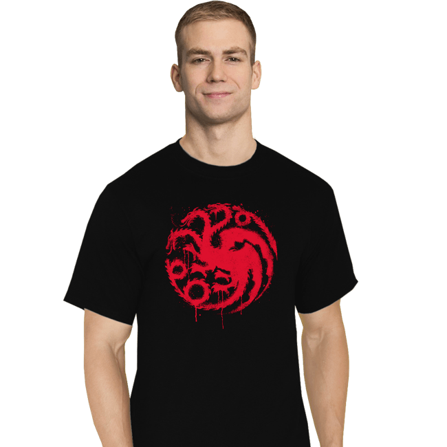 Secret_Shirts T-Shirts, Tall / Large / Black 3 Headed Dragon