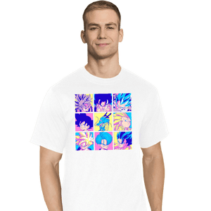 Shirts T-Shirts, Tall / Large / White Saiyan Colors