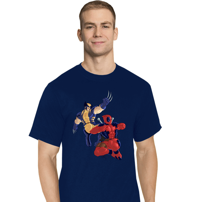 Secret_Shirts T-Shirts, Tall / Large / Navy Wolverine & Deadpool