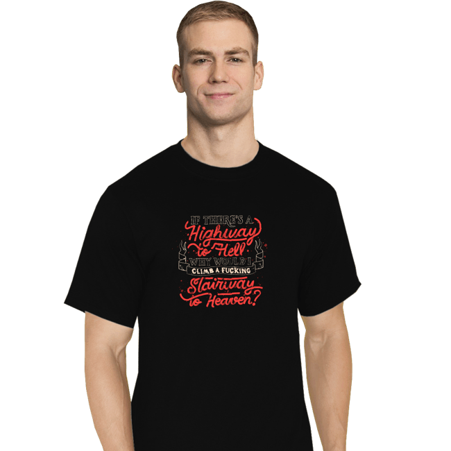 Secret_Shirts T-Shirts, Tall / Large / Black Faster to Hell than Heaven