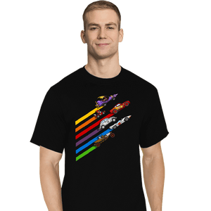 Daily_Deal_Shirts T-Shirts, Tall / Large / Black Racing Streaks