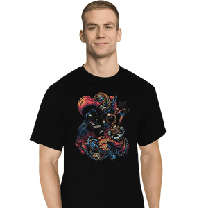 Daily_Deal_Shirts T-Shirts, Tall / Large / Black Colorful Captain