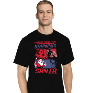 Daily_Deal_Shirts T-Shirts, Tall / Large / Black Christmas Fight