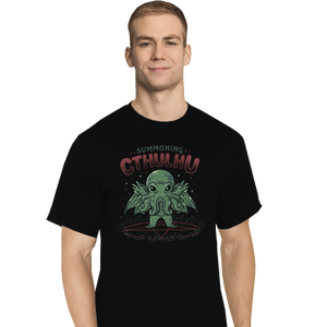 Shirts T-Shirts, Tall / Large / Black Summoning Cthulhu