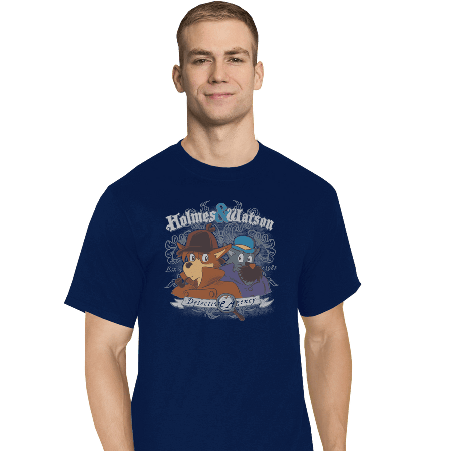 Shirts T-Shirts, Tall / Large / Navy Holmes and Watson