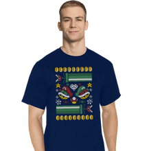 Load image into Gallery viewer, Shirts T-Shirts, Tall / Large / Navy A Very Mushroom Christmas
