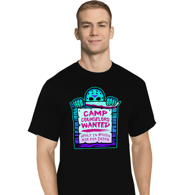 Daily_Deal_Shirts T-Shirts, Tall / Large / Black Camp Counselors Wanted